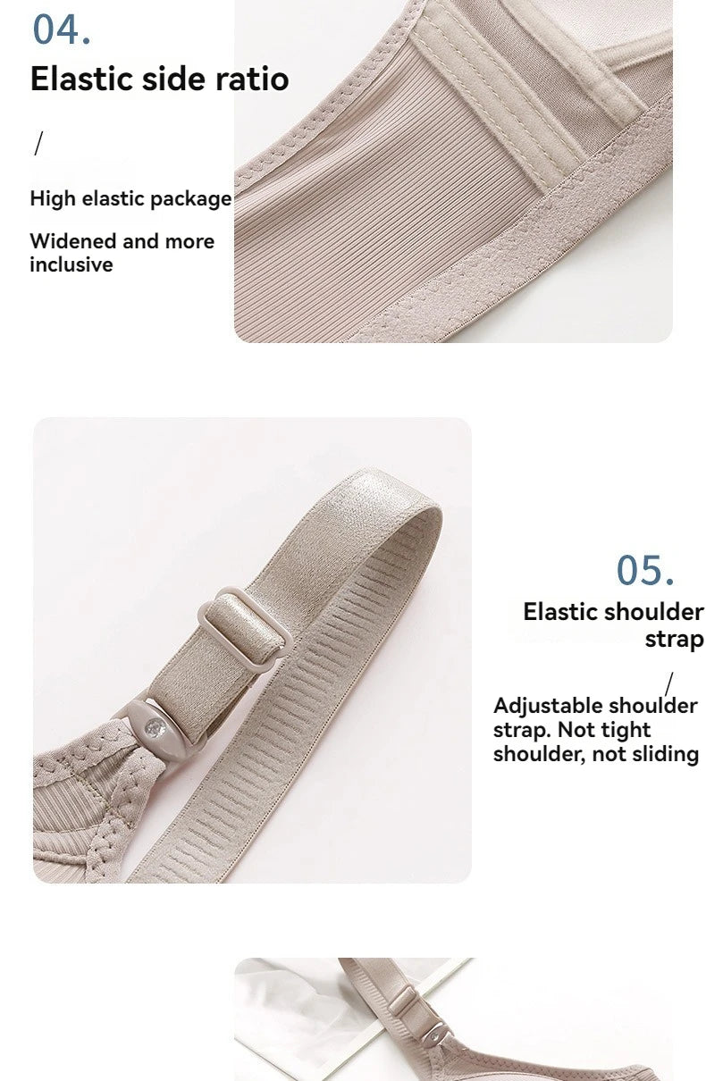 Front Buckle Bra - Large Size Push Up Wire Free Adjustable Straps Seamless Comfort - ZOOMNSTORE