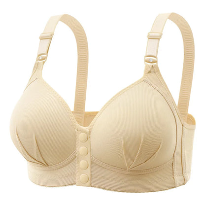 Front Buckle Bra - Large Size Push Up Wire Free Adjustable Straps Seamless Comfort - ZOOMNSTORE