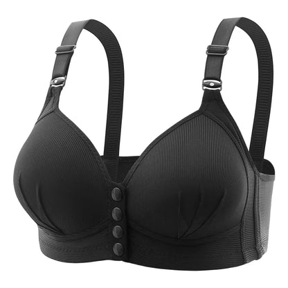 Front Buckle Bra - Large Size Push Up Wire Free Adjustable Straps Seamless Comfort - ZOOMNSTORE