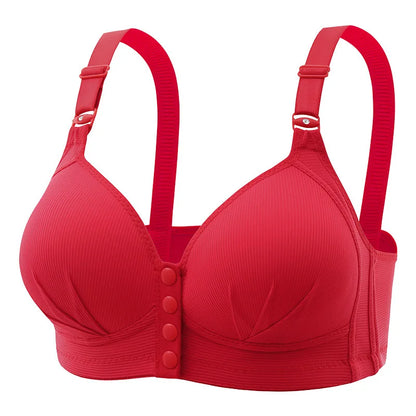 Front Buckle Bra - Large Size Push Up Wire Free Adjustable Straps Seamless Comfort - ZOOMNSTORE