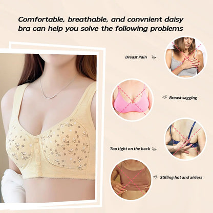Front Buckle Floral Bra – 7-Piece Set With Pressurized Support & Adjustable Fit - ZOOMNSTORE