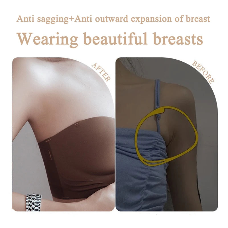 Invisible Push Up Bra - Front Closure Strapless Seamless Bralette for Women - ZOOMNSTORE