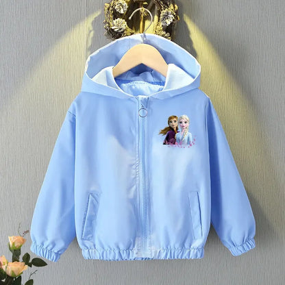 Frozen Elsa  Anna Hoodie Jacket - Baby Girls Spring Autumn Coat - ZOOMNSTORE