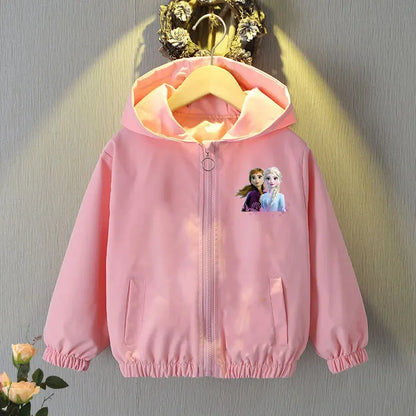 Frozen Elsa  Anna Hoodie Jacket - Baby Girls Spring Autumn Coat - ZOOMNSTORE