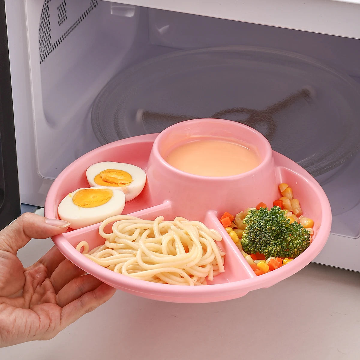 Divided Dinner Plates - Microwave Safe Reusable Serving Tray - ZOOMNSTORE