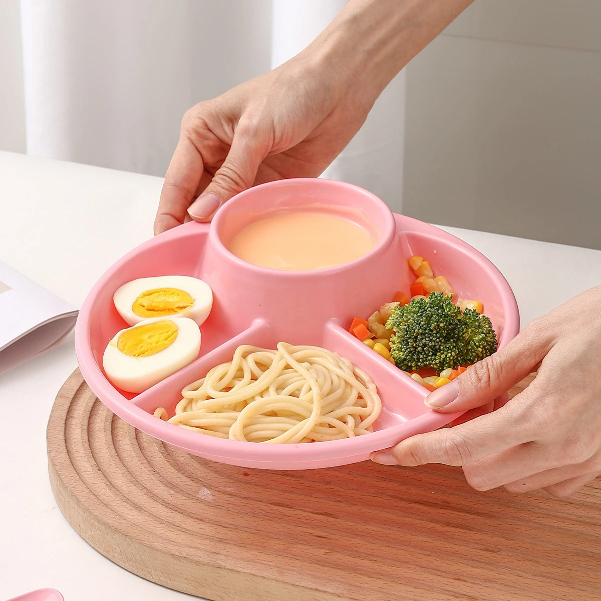 Divided Dinner Plates - Microwave Safe Reusable Serving Tray - ZOOMNSTORE