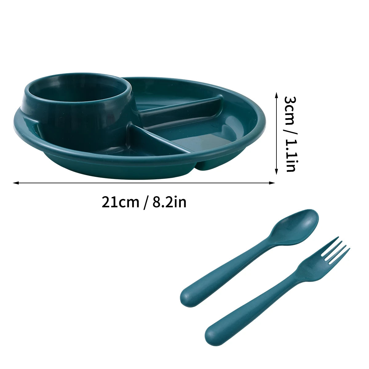 Divided Dinner Plates - Microwave Safe Reusable Serving Tray - ZOOMNSTORE