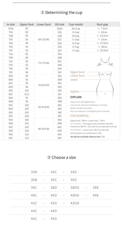 Full Coverage Push Up Bra - Underwire Deep Cup T Shirt Bra with Adjustable Straps - ZOOMNSTORE