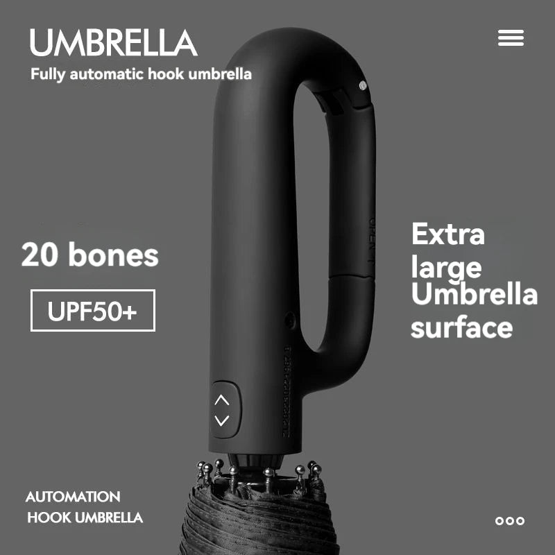 Ring Buckle Design 20 Rib Fully Automatic Umbrella for Men Folding Extra Large Strong Strong WOMEN'S Sunshade Double Umbrella - ZOOMNSTORE
