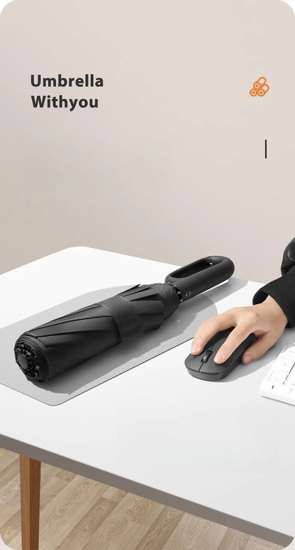 Ring Buckle Design 20 Rib Fully Automatic Umbrella for Men Folding Extra Large Strong Strong WOMEN'S Sunshade Double Umbrella - ZOOMNSTORE