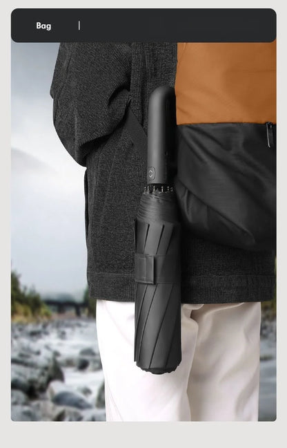 Ring Buckle Design 20 Rib Fully Automatic Umbrella for Men Folding Extra Large Strong Strong WOMEN'S Sunshade Double Umbrella - ZOOMNSTORE