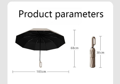 Ring Buckle Design 20 Rib Fully Automatic Umbrella for Men Folding Extra Large Strong Strong WOMEN'S Sunshade Double Umbrella - ZOOMNSTORE