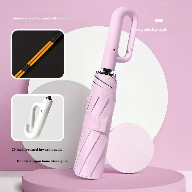 Ring Buckle Design 20 Rib Fully Automatic Umbrella for Men Folding Extra Large Strong Strong WOMEN'S Sunshade Double Umbrella - ZOOMNSTORE