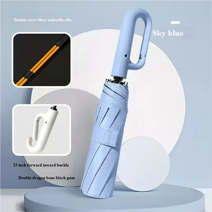 Ring Buckle Design 20 Rib Fully Automatic Umbrella for Men Folding Extra Large Strong Strong WOMEN'S Sunshade Double Umbrella - ZOOMNSTORE