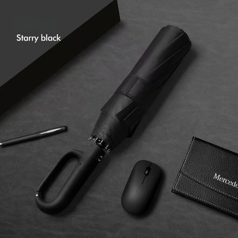 Ring Buckle Design 20 Rib Fully Automatic Umbrella for Men Folding Extra Large Strong Strong WOMEN'S Sunshade Double Umbrella - ZOOMNSTORE