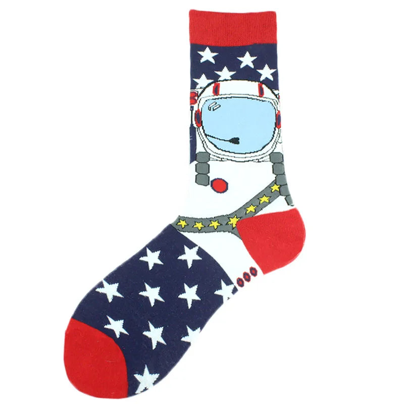 Funny Alien Shark Cotton Socks - Unisex Novelty Crew Socks - ZOOMNSTORE