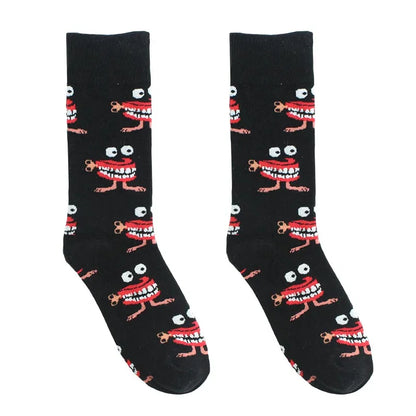 Funny Alien Shark Cotton Socks - Unisex Novelty Crew Socks - ZOOMNSTORE