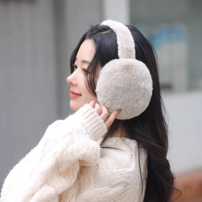 Furry Earmuffs Women – Foldable Plush Rabbit Ear Warmers | Cold Resistant Winter Ear Covers - ZOOMNSTORE