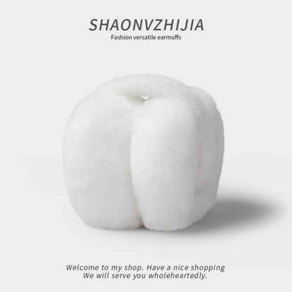 Furry Earmuffs Women – Foldable Plush Rabbit Ear Warmers | Cold Resistant Winter Ear Covers - ZOOMNSTORE