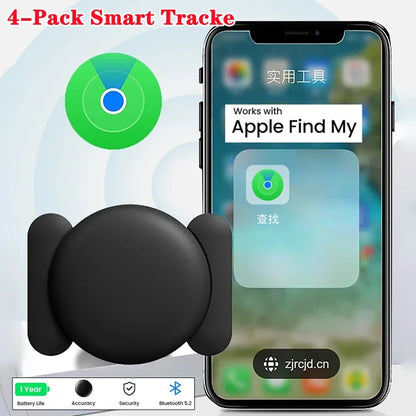 GPS Smart Tag - Pet Tracker 4-Pack with Magnetic Silicone Shell & Built-In Speaker Alarm - ZOOMNSTORE