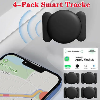 GPS Smart Tag - Pet Tracker 4-Pack with Magnetic Silicone Shell & Built-In Speaker Alarm - ZOOMNSTORE