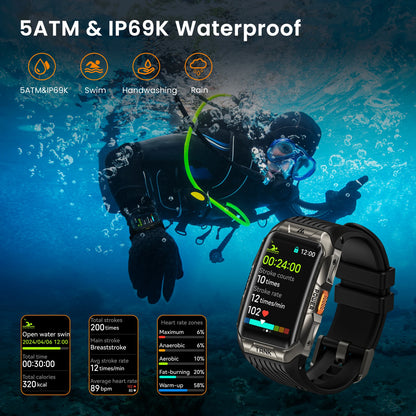 GPS Smart Watch - 1.64 Inch AMOLED Waterproof Smartwatch With Altimeter Compass - ZOOMNSTORE