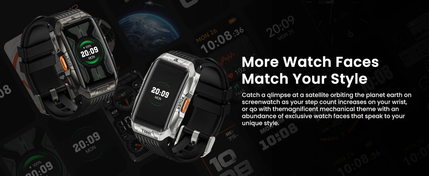 GPS Smart Watch - 1.64 Inch AMOLED Waterproof Smartwatch With Altimeter Compass - ZOOMNSTORE