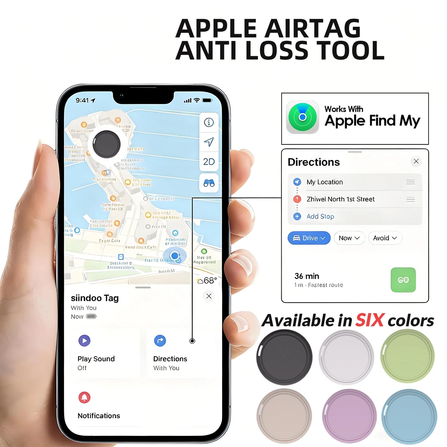 GPS Tracker Tag - Apple iOS Tracker Anti Loss Locator for Keys, Pets & Bicycles - ZOOMNSTORE