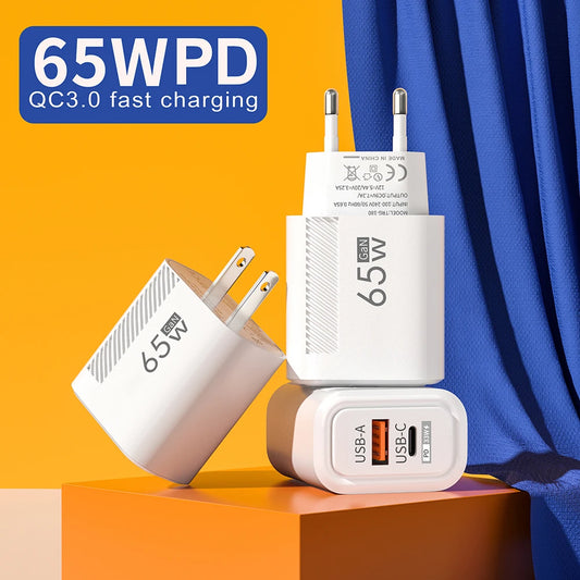 GaN USB Type C Charger Quick Charge USB Fast Wall Charger For iPhone 14 Xiaomi 14 Samsung Huawei Type C PD Phone Charge Adapter - ZOOMNSTORE