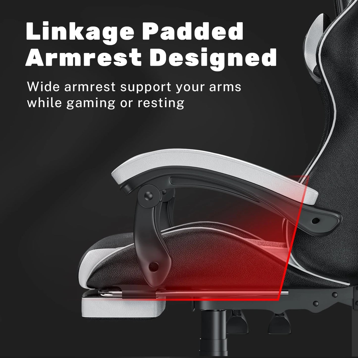 Gaming Chair With Footrest - Ergonomic Adjustable Computer Chair, Lumbar Support - ZOOMNSTORE