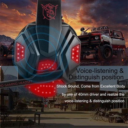 Gaming Headset Headphones - Wired LED Light Noise Cancelling Headset for PS4, Xbox & PC Gaming - ZOOMNSTORE
