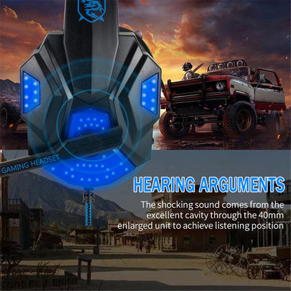 Gaming Headset Headphones - Wired LED Light Noise Cancelling Headset for PS4, Xbox & PC Gaming - ZOOMNSTORE