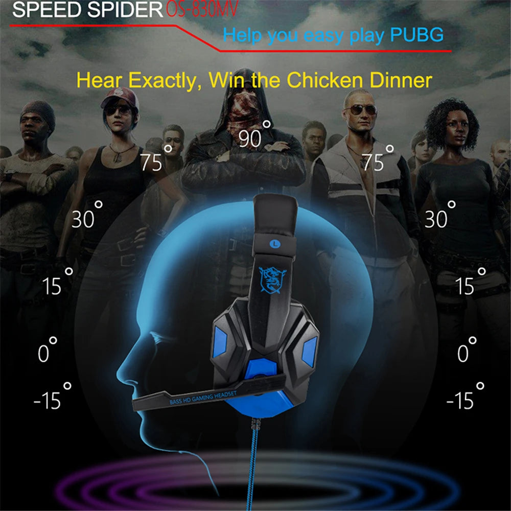 Gaming Headset Headphones - Wired LED Light Noise Cancelling Headset for PS4, Xbox & PC Gaming - ZOOMNSTORE