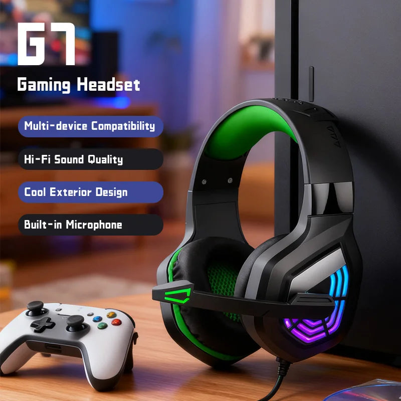 Gaming Headset Wired USB Surround Sound - Noise Cancelling Mic & Waterproof Design - ZOOMNSTORE