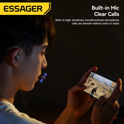 Gaming Wired Headphones - In-Ear Earbuds with Volume Control Mic & USB Type C - ZOOMNSTORE