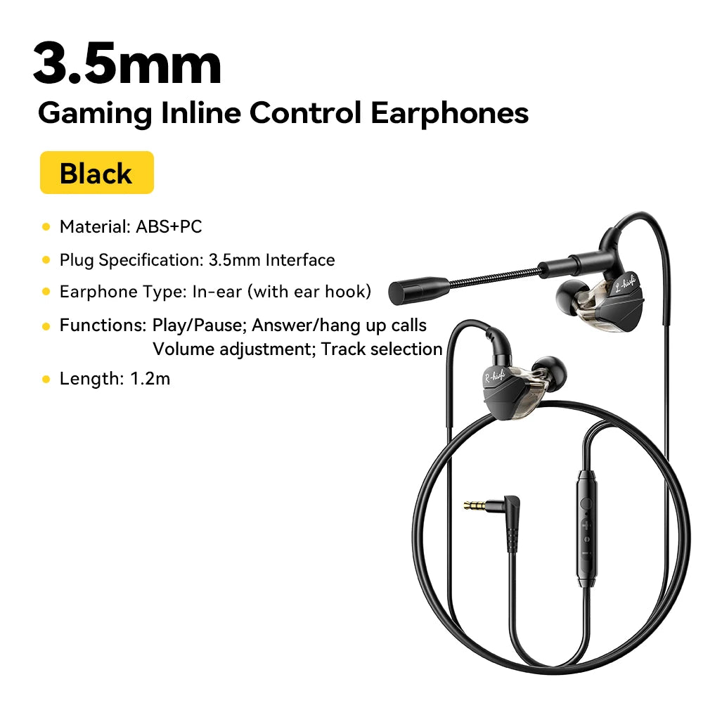 Gaming Wired Headphones - In-Ear Earbuds with Volume Control Mic & USB Type C - ZOOMNSTORE
