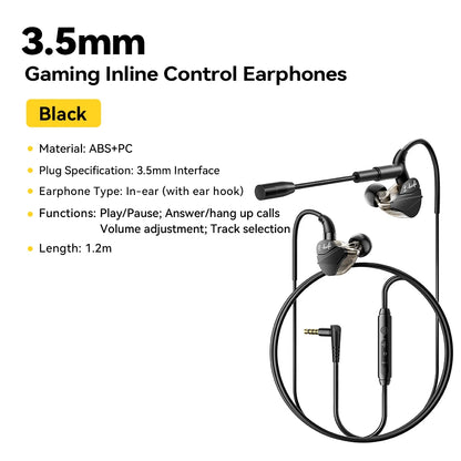 Gaming Wired Headphones - In-Ear Earbuds with Volume Control Mic & USB Type C - ZOOMNSTORE