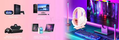 Gaming Wired Headset – Pink PC Gaming Headphones with Microphone, Noise Cancelling - ZOOMNSTORE