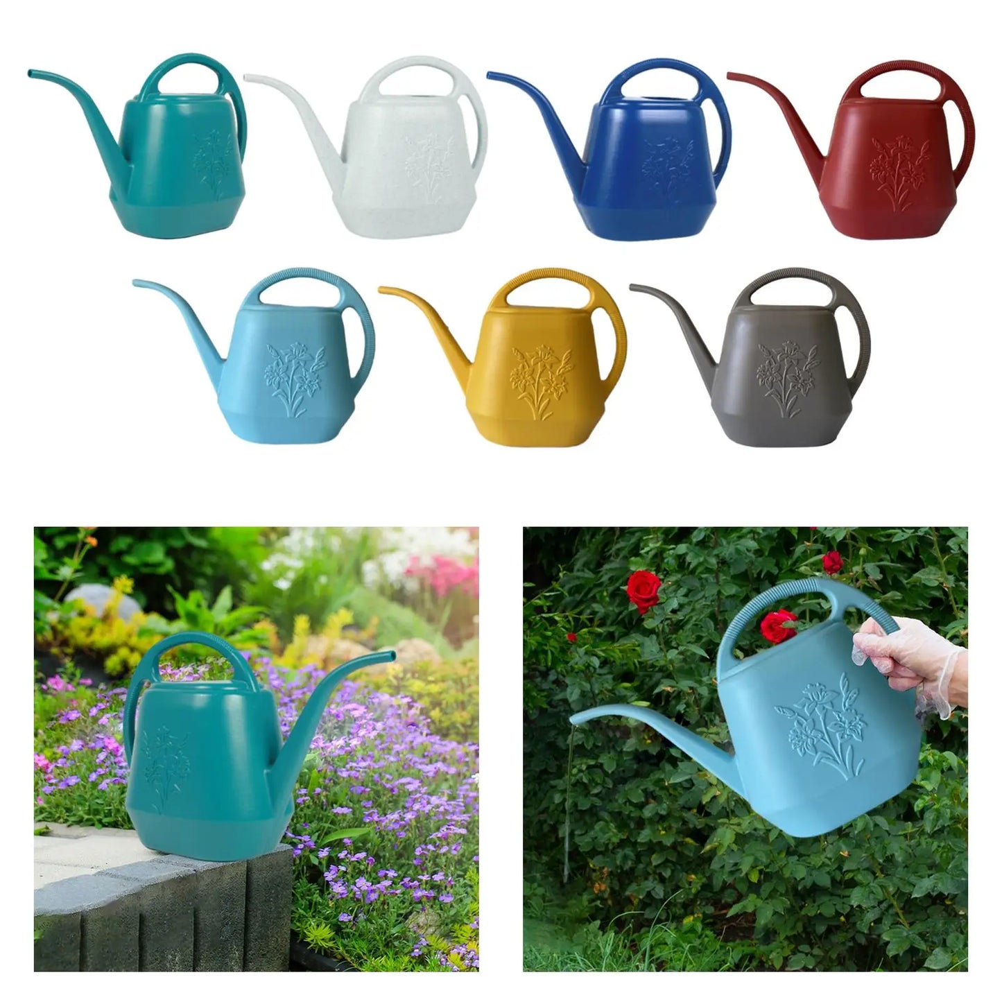 Garden Watering Can - Leakproof Plastic Pot with Ergonomic Handle & Long Spout - ZOOMNSTORE