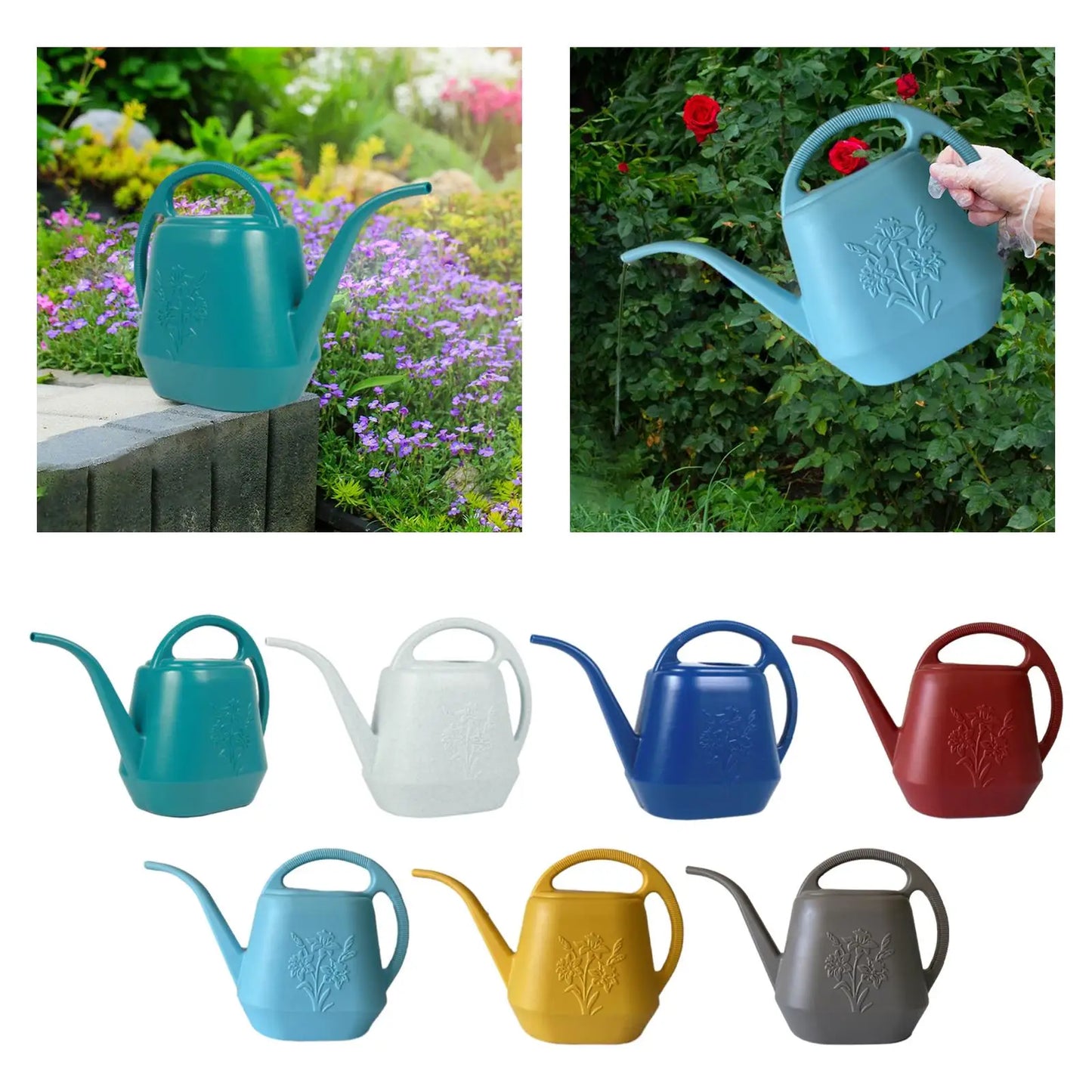 Garden Watering Can - Leakproof Plastic Pot with Ergonomic Handle & Long Spout - ZOOMNSTORE