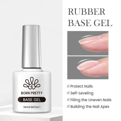 BORN PRETTY Gel Nail Polish Set - Super Top Coat  Base Gel 10ml Semi-Permanent Varnish - ZOOMNSTORE