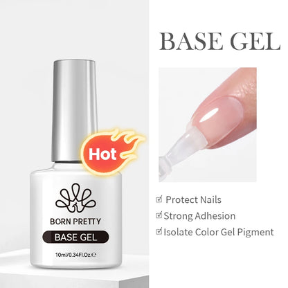 BORN PRETTY Gel Nail Polish Set - Super Top Coat  Base Gel 10ml Semi-Permanent Varnish - ZOOMNSTORE