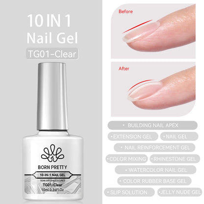 BORN PRETTY Gel Nail Polish Set - Super Top Coat  Base Gel 10ml Semi-Permanent Varnish - ZOOMNSTORE
