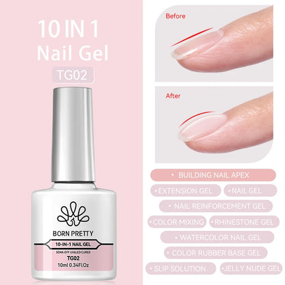 BORN PRETTY Gel Nail Polish Set - Super Top Coat  Base Gel 10ml Semi-Permanent Varnish - ZOOMNSTORE