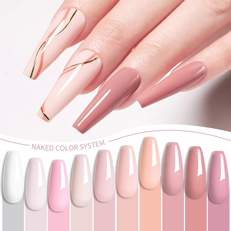 Bright Pink Gel Nail Polish Set - 6Pcs 7ML Semi-Permanent Soak Off UVLED Varnish Kit - ZOOMNSTORE