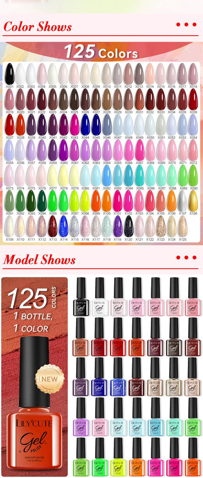 Gel Nail Polish Kit - LILYCUTE 6Pcs Coffee Color UV Gel Varnish Set - ZOOMNSTORE