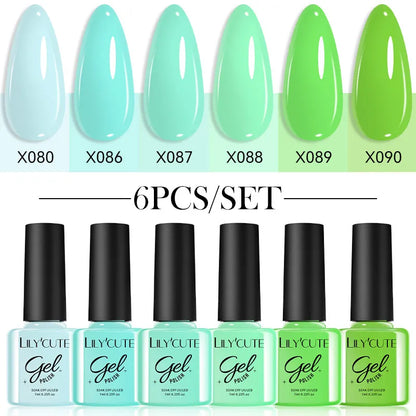 Gel Nail Polish Kit - LILYCUTE 6Pcs Coffee Color UV Gel Varnish Set - ZOOMNSTORE