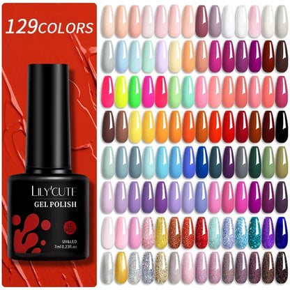 Gel Nail Polish - LILYCUTE UV Gel Varnish 7ML | Soak Off, Long Lasting Colors - ZOOMNSTORE