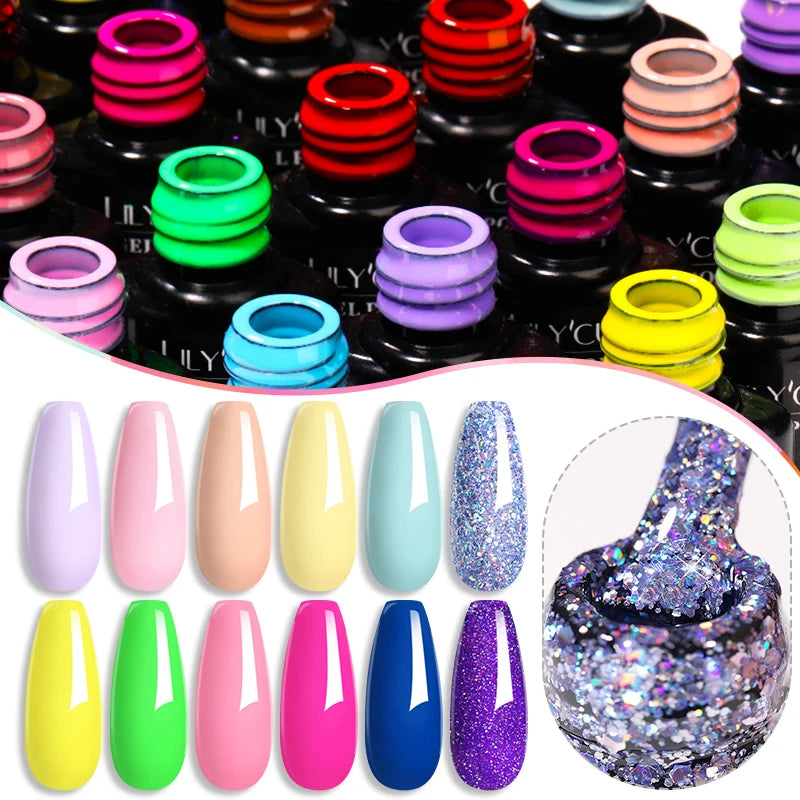 Gel Nail Polish - LILYCUTE UV Gel Varnish 7ML | Soak Off, Long Lasting Colors - ZOOMNSTORE