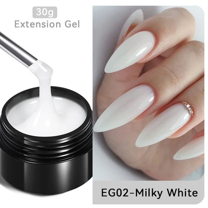Milky White Hard Gel - 30ml UV Nail Extension Gel - ZOOMNSTORE